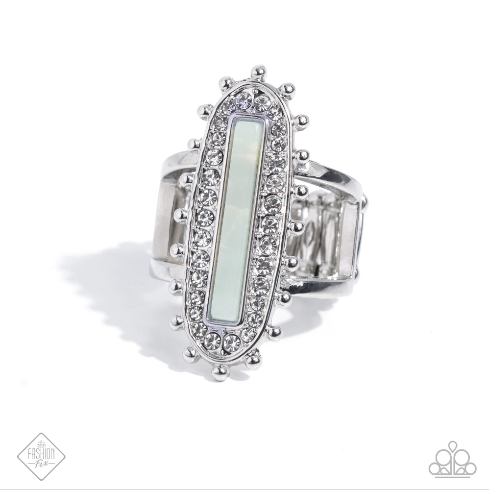 Top Notch Taste Blue Ring Elongated Fashion Jewelry Paparazzi